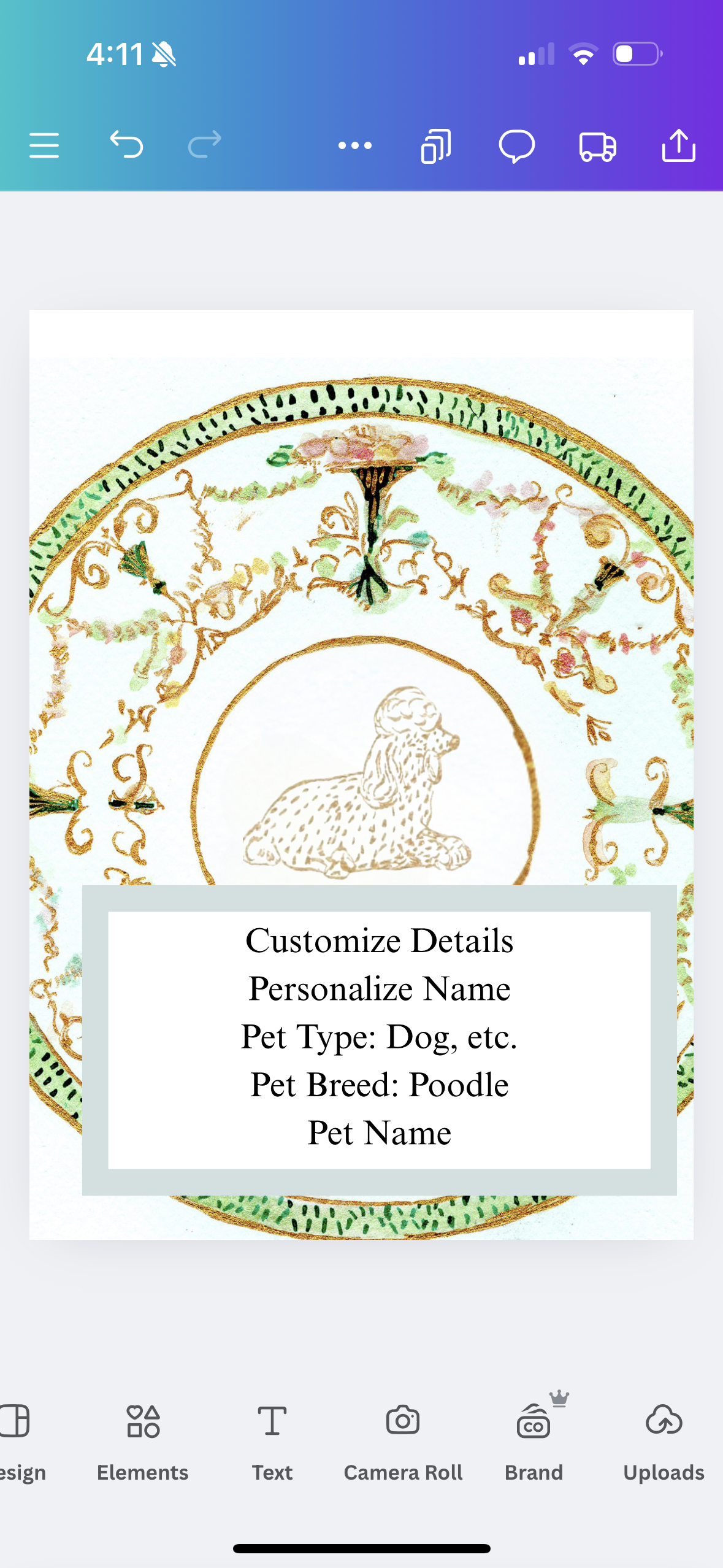 Porcelain Hand-Drawn Plate (Customizable with Pet, Monogram, Letter, or Name)